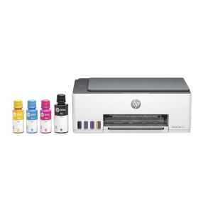 Imprimante HP TANK 580 vu de face avec encre